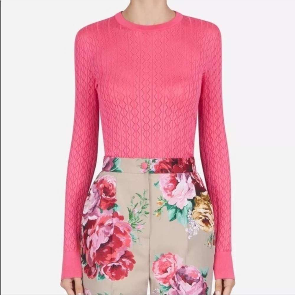 Dolce & Gabbanna Crew Neck Lace Sweater